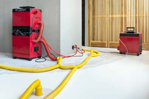 Industrial red vacuums and ventilators